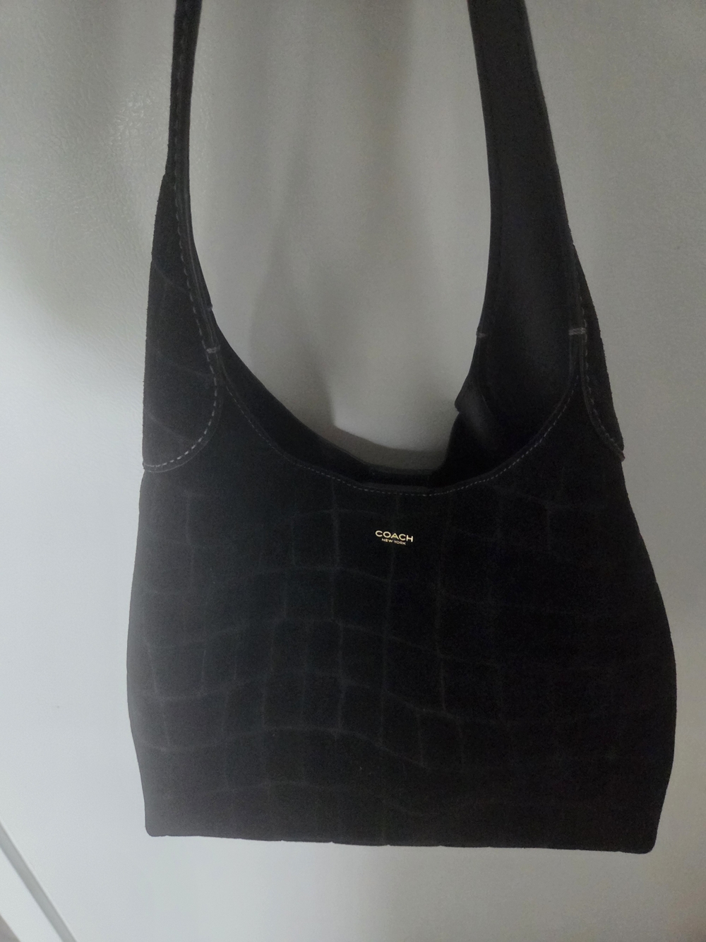 COACH Black Suede Hobo Bag